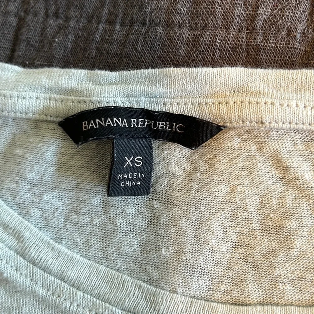 BANANA REPUBLIC LINEN LONG SLEEVE BASEBALL STLE TSHIRT SZ XS MINT GREEN - Picture 5 of 8